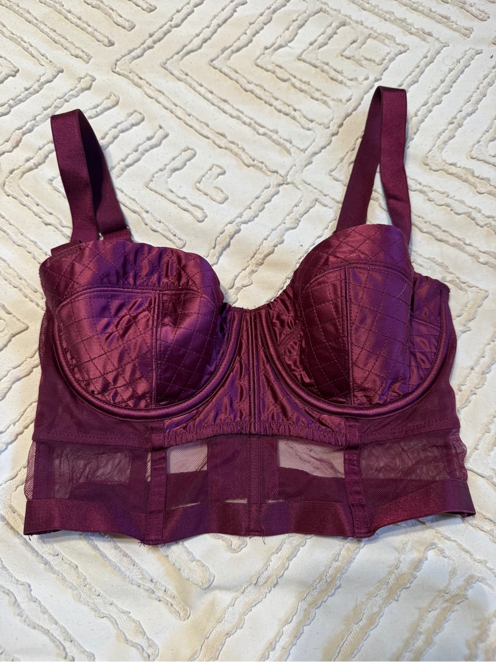 VS satin & sheer corset bra 32D